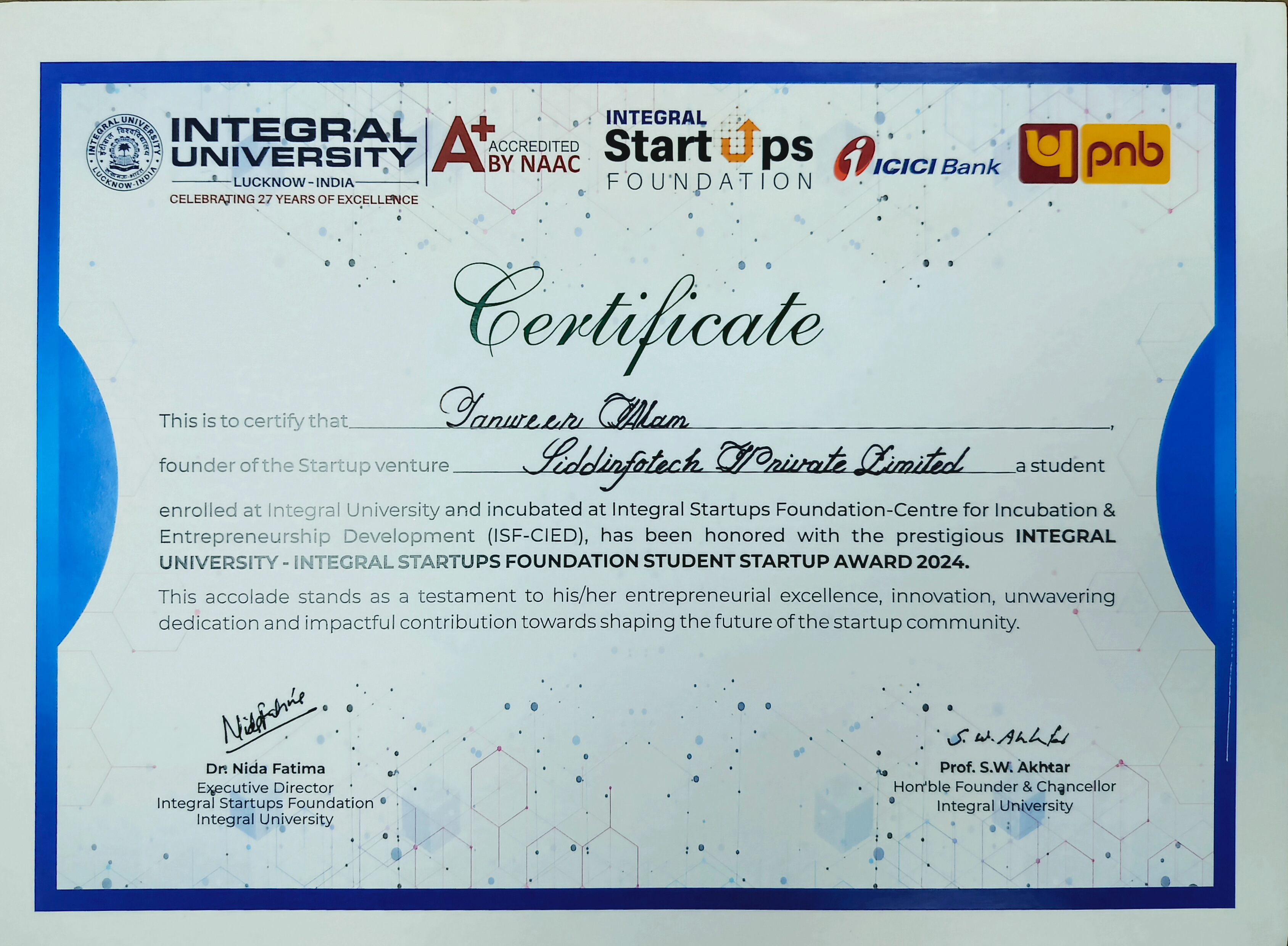 Innovation & Excellence Recognition
